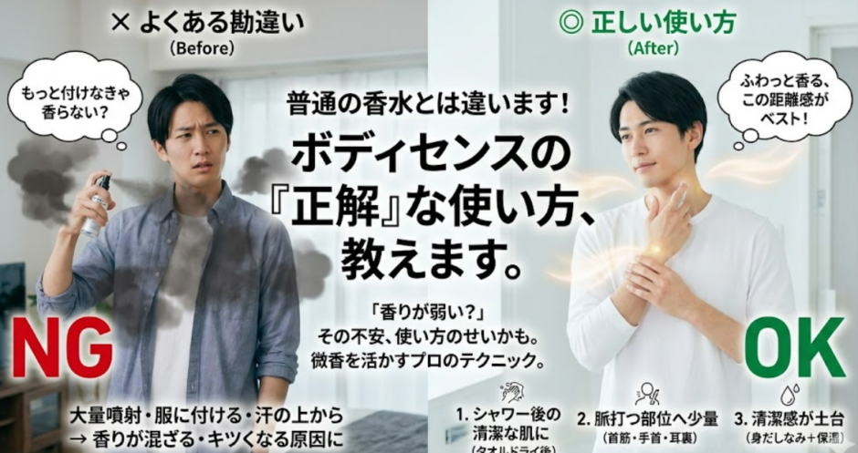 ボディセンスの使い方で差が出る！脈打つ部位と正しい塗り方 方法