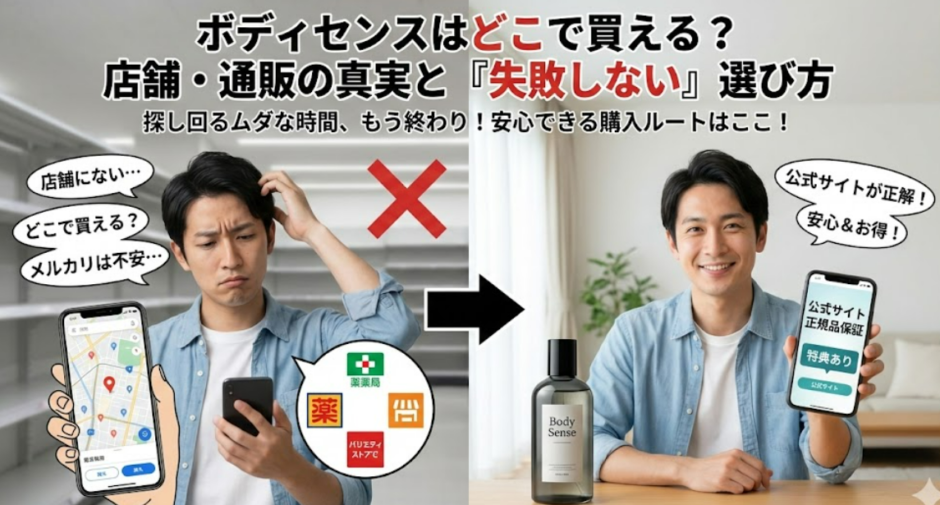 ボディセンスはどこで買える？販売店を徹底比較し最安値を解説